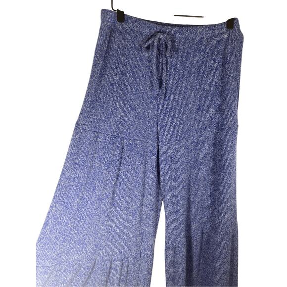 Ryn Large Women's Purple and Blue Lagenlook Comfy Cozy Wide Leg Casual Pants - Picture 4 of 7